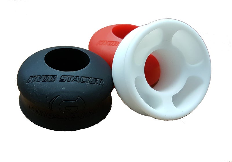 Grip-N-Rip Knob Stacker Choke-Up Ring for Baseball/Softball Bats Provides Choking Up Space & Relief from Bat Sting, Stackable for Custom Fit and Comfort (White) - Image 2
